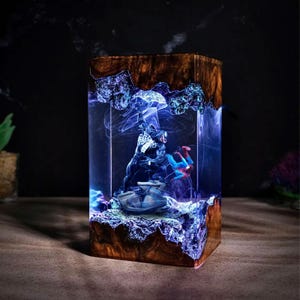 Resin Lamp, Super Hero and Venom Resin Lamp, Night Light Bedroom Lamp, Spider man Resin Lamp, Light Gift For Father, Him