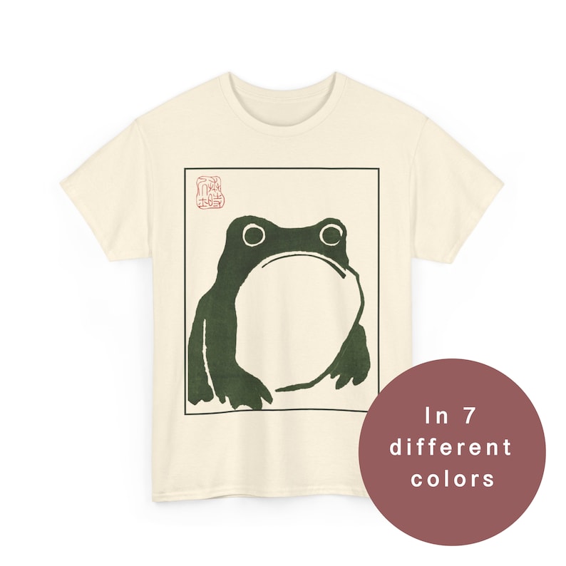 Grumpy Frog T-shirt: Japansk streetwear, Matsumoto Hoji-konst Natural