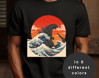 Godzilla T-shirt: Japansk Streetwear Kaiju T-shirt - Tokyo-gåva