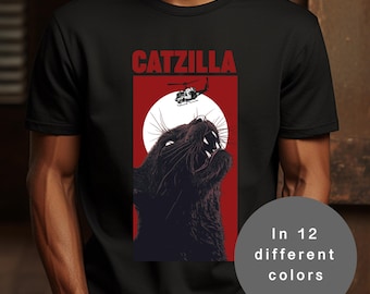 Catzilla Cat Godzilla T-Shirt: Japanese Streetwear Cat Kaiju Tee - Tokyo Gift