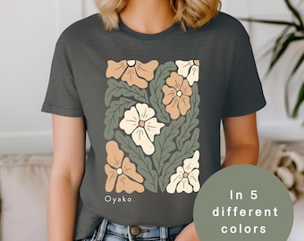 Boho Floral T-Shirt: Botanical Wildflower Design, Nature Lover Gift