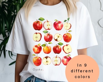 Vintage Apple T-Shirt: Watercolor Fruit Graphic Tee