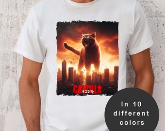 Catzilla Cat Godzilla T-Shirt: Japanese Streetwear Cat Kaiju Tee - Tokyo Gift
