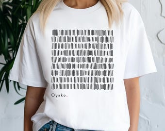 Japansk linjekonst-t-shirt: Minimalistisk streetwear, modern grafisk t-shirt