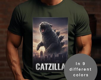 Catzilla Cat Godzilla T-Shirt: Japanese Streetwear Cat Kaiju Tee - Tokyo Gift
