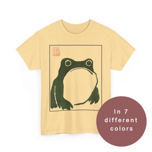 Grumpy Frog T-shirt: Japansk streetwear, Matsumoto Hoji-konst Yellow Haze