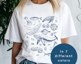 Retro Sea Animal T-Shirt: Unisex Ocean Marine Biology Tee