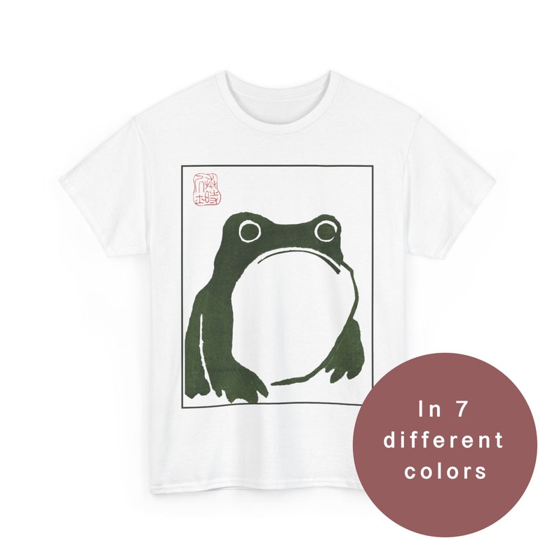 Grumpy Frog T-shirt: Japansk streetwear, Matsumoto Hoji-konst White