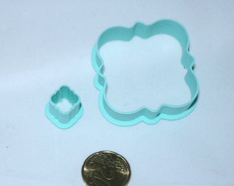 Moroccan square  polymer clay cutters, 3D printed