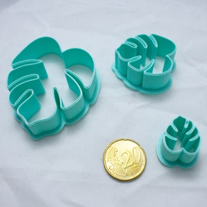 Monstera Blatt Ausstechformen aus Polymer Clay, 3D gedruckt