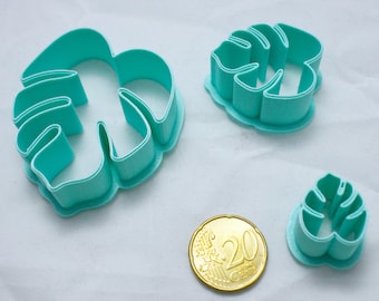 Monstera leaf polymer clay cutters, 3D printed