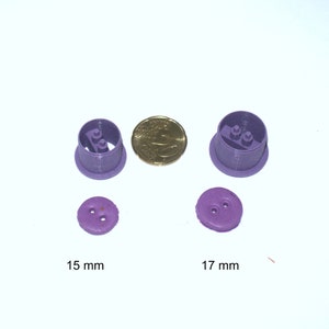 Round button polymer clay cutters, 3D printed