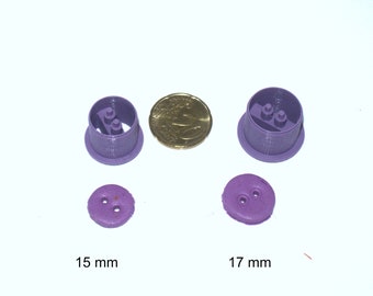 Round button polymer clay cutters, 3D printed