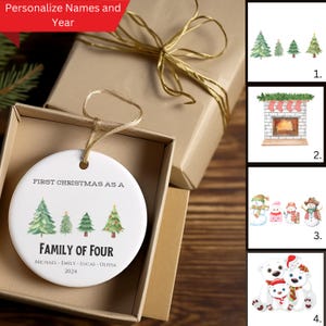 Family of Four Christmas Ornament, Personalized Family of Four Ornament, Family Ornament, Family Keepsake