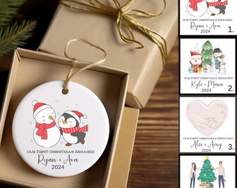 First Christmas Married Ornament, Personalized Engagement Ornament, Mr and Mrs Ornament, Couples Ornament, Ornament Engagement Gifts