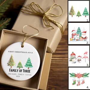 Family of Three Christmas Ornament, Personalized Family of Three Ornament, Custom Family Ornament, Family Christmas Keepsake