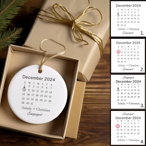 Personalized Engagement Ornament, Engagement Day Keepsake Ornament, Custom Engagement Gifts, Married Ornament Gift for Couples