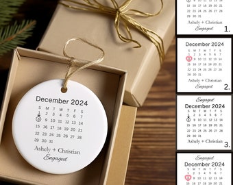 Personalized Engagement Ornament, Engagement Day Keepsake Ornament, Custom Engagement Gifts, Married Ornament Gift for Couples