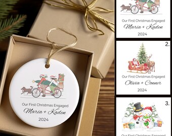 Personalized Engagement Ornament, First Christmas Married Ornament, Married Ornament, Ornament Engagement Gifts, Couples Ornament