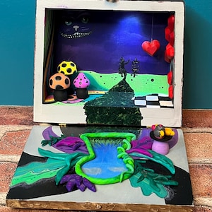 Down the Rabbit Hole - Alice in Wonderland Mixed-Media Diorama Box