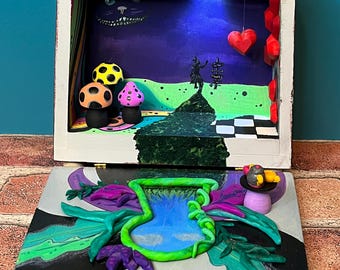 Down the Rabbit Hole - Alice in Wonderland Mixed-Media Diorama Box