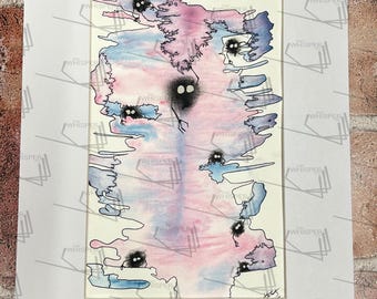 Whispers of the Void- Original Abstract Mixed Media Art (5" X 8.5")