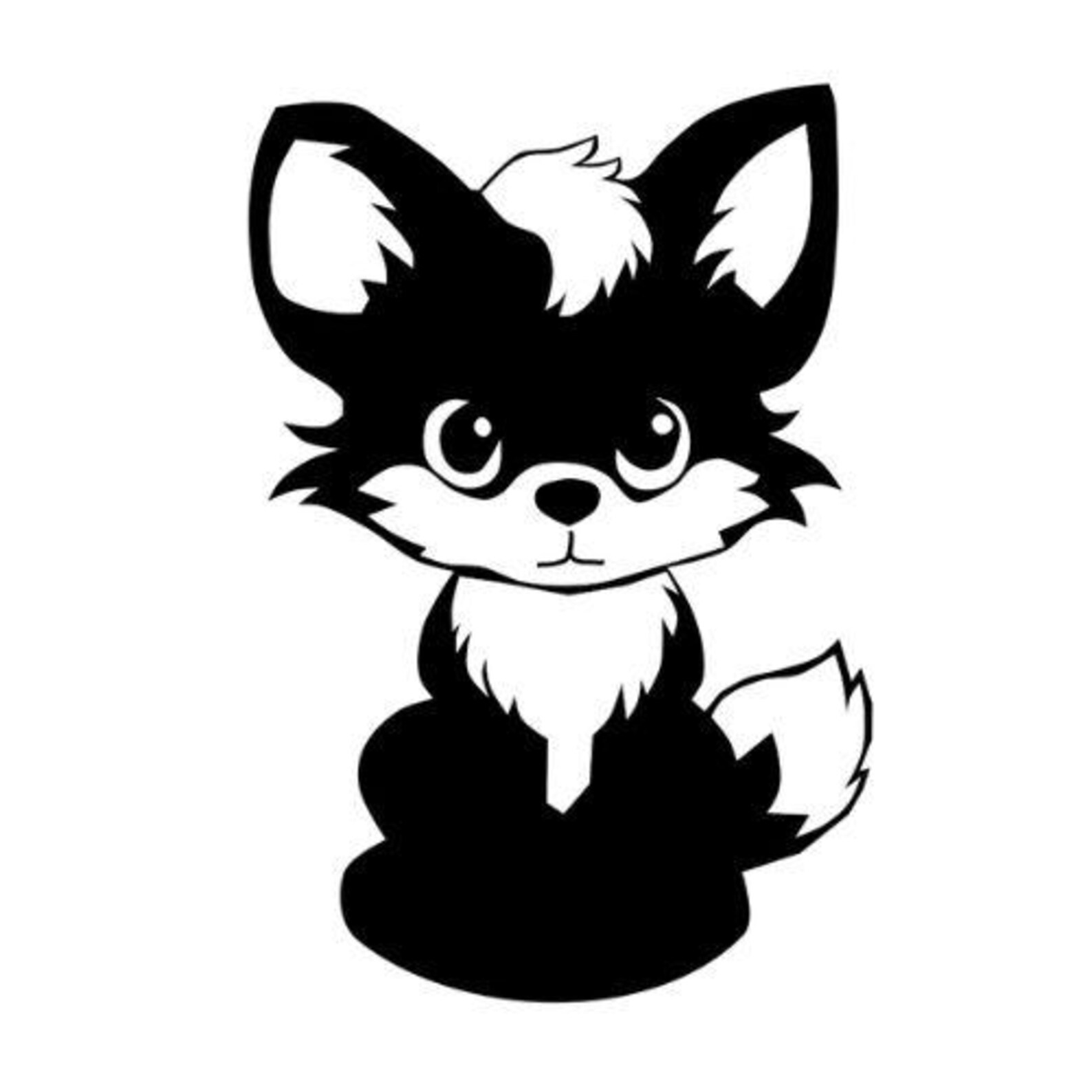 Grumpy Fox Clipart | Black Fox Digital Art, Wildlife Cut File - Etsy