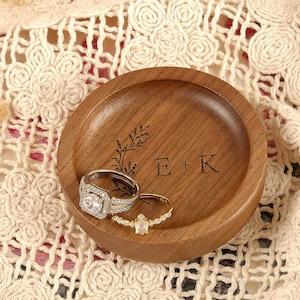 Personalized Wooden Ring Dish, Engagement Ring Holder, Wedding Ring Dish, Christmas Gifts, Wedding Gift, Newlywed Gifts, Anniversary Gifts