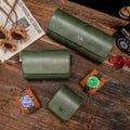 Personalized Vegan Leather Watch Case, Travel Watch Roll, Groomsmen Gift
