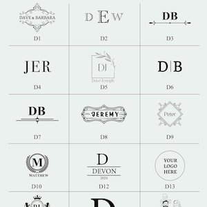 Może przedstawiać: Jasny obraz tła z siatką opcji projektowych do personalizacji. Tekst u g&oacute;ry brzmi "WYBIERZ SW&Oacute;J STYL PROJEKTOWY". Wyświetlane są r&oacute;żne opcje tekstowe i graficzne, w tym inicjały, imiona i opcja zdjęcia niestandardowego.