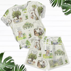 T-shirt en short van Winnie de Poeh, Pooh And Friends-pyjamaset, T-shirt Pooh Bear Tigger Iejoor Knorretje, cartooncadeau, shirt Magic Kingdom