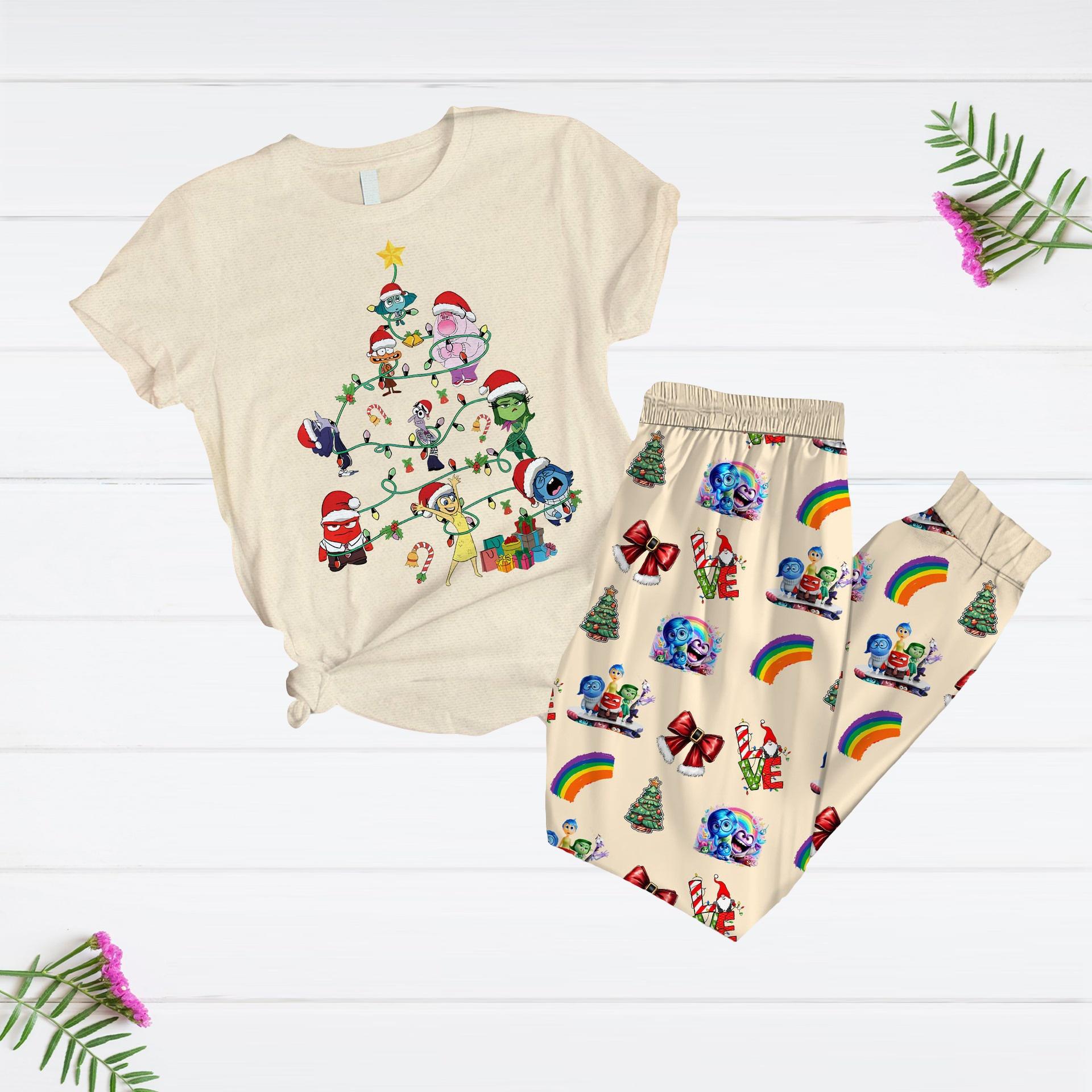 Discover Inside Out Christmas Pajamas Set, Cartoon Emotion Friends T-Shirt And Pants, Core Memory Day Pjs, Disney Midnight Shirt, Magic Kingdom Tee