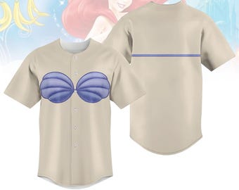 Disney Ariel Princess Costume Baseball Jersey, Little Mermaid Cosplay, Disneybound Shirt, Halloween Baseball Shirt, Funny Gift For Her