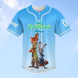 Custom Disney Zootopia Baseball Jersey, Zootopia Characters Baseball Shirt, Judy Hopps Nick Wilde Gary De'Snake Shirt, Disneyland Gift