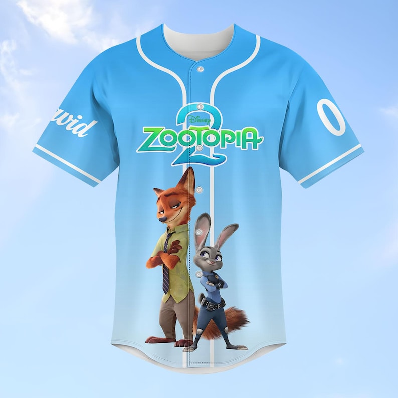 Custom Disney Zootopia Baseball Jersey, Zootopia Characters Baseball Shirt, Judy Hopps Nick Wilde Gary De'Snake Shirt, Disneyland Gift