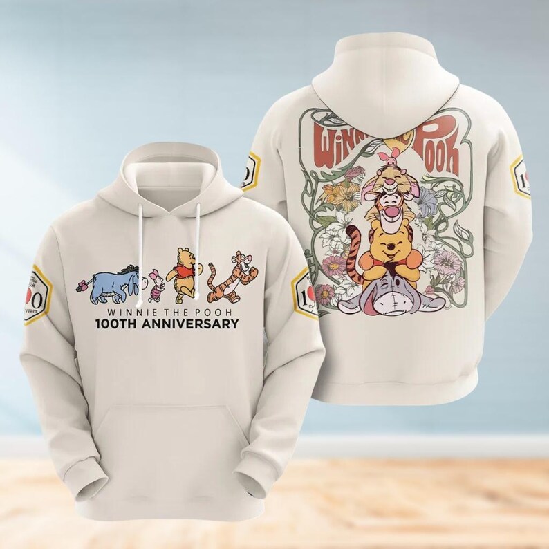 Winnie The Pooh 100Th Anniversary T-Shirt, Disney Pooh Co Shirt, Disneyland Pooh Bear Hoodie, Pooh And Friends Tee, Pooh Sweatshirt