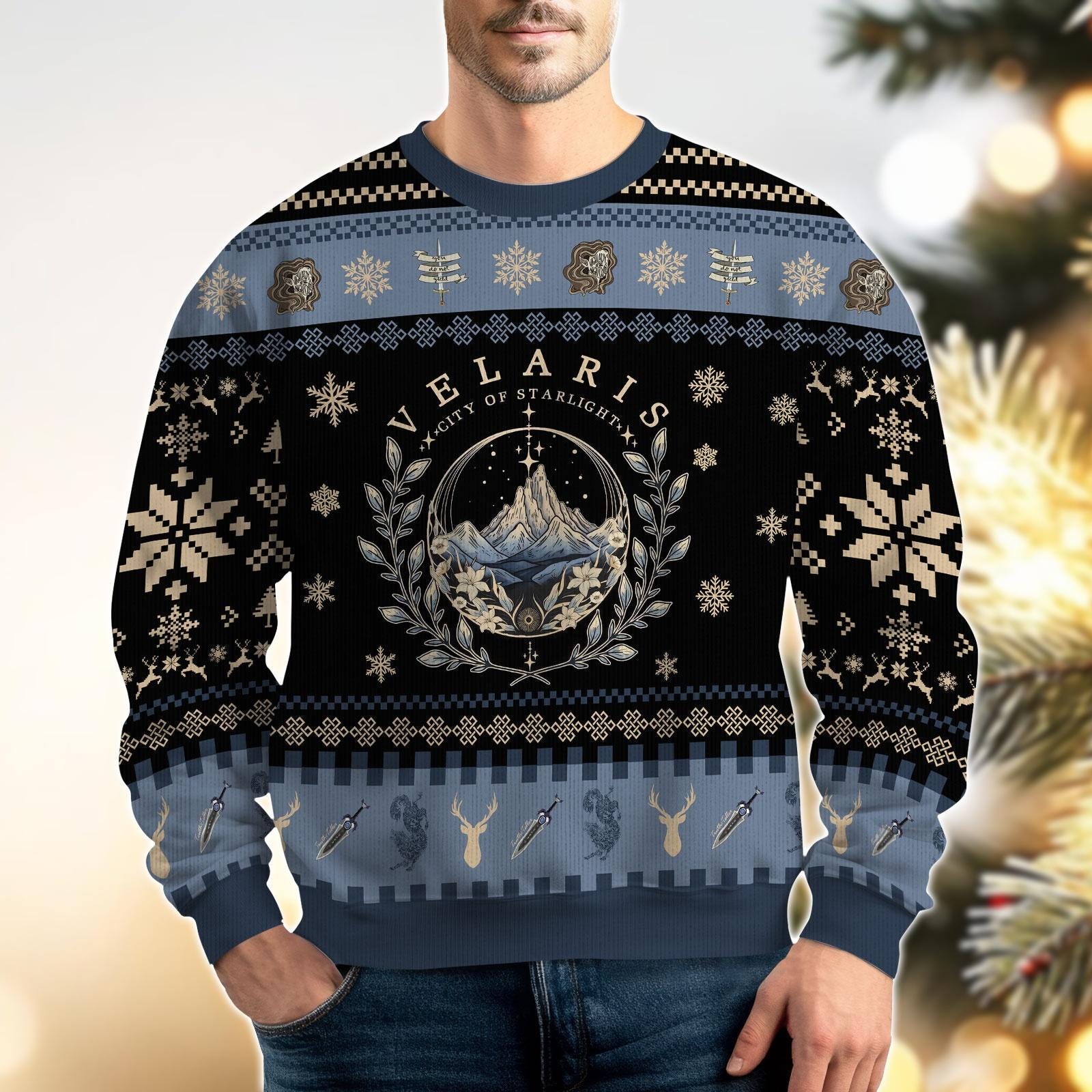 Discover Velaris Ugly Christmas Sweater, Acotar Xmas Sweater, City Of Starlight Holiday Sweater, Sarah J Maas, Book Lover Gift For Women Men Kid