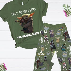 Disney Star Wars This Is The Way I Watch The Mandalorian T-Shirt And Pants, Mandalorian Shirt, Baby Yoda Shirt, Grogu Star Wars Shirts