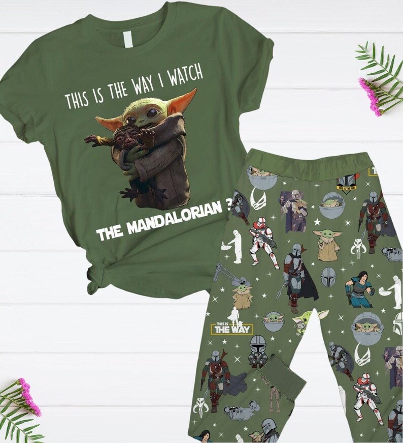 Disney Star Wars This Is The Way I Watch The Mandalorian T-Shirt And Pants, Mandalorian Shirt, Baby Yoda Shirt, Grogu Star Wars Shirts