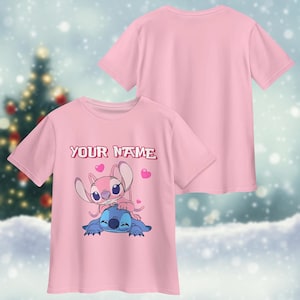 Personalized Stitch Angel Pajamas Set, Lilo Stitch Holiday Pajamas, Disney Stitch Womens Pajamas, Angel T-Shirt And Pants, Pjs Family