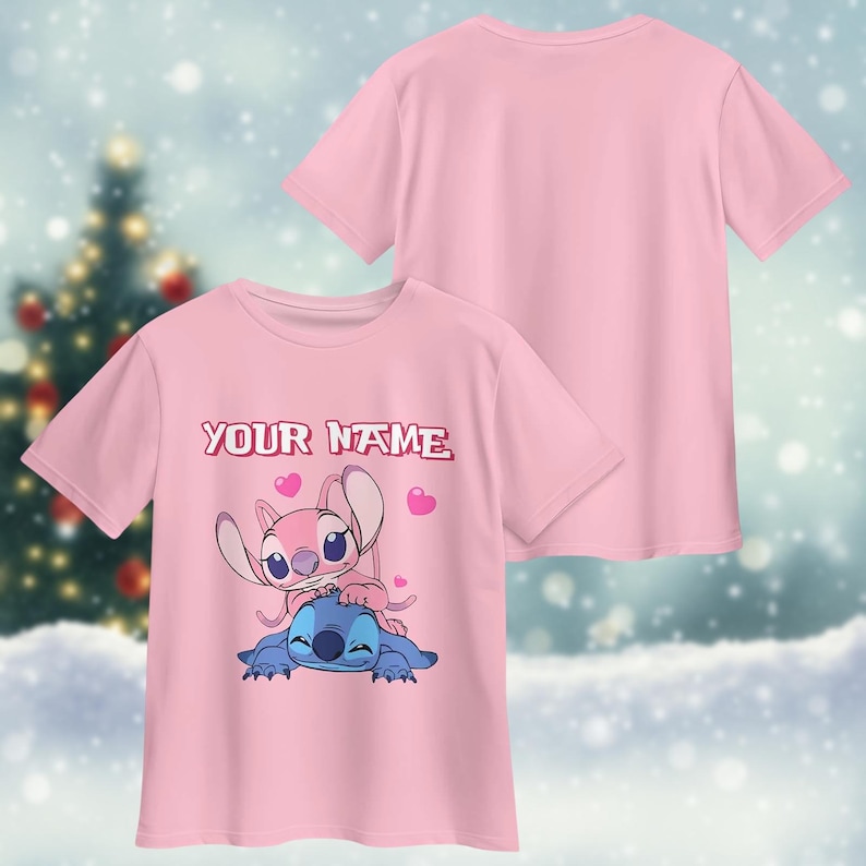 Personalized Stitch Angel Pajamas Set, Lilo Stitch Holiday Pajamas, Disney Stitch Womens Pajamas, Angel T-Shirt And Pants, Pjs Family