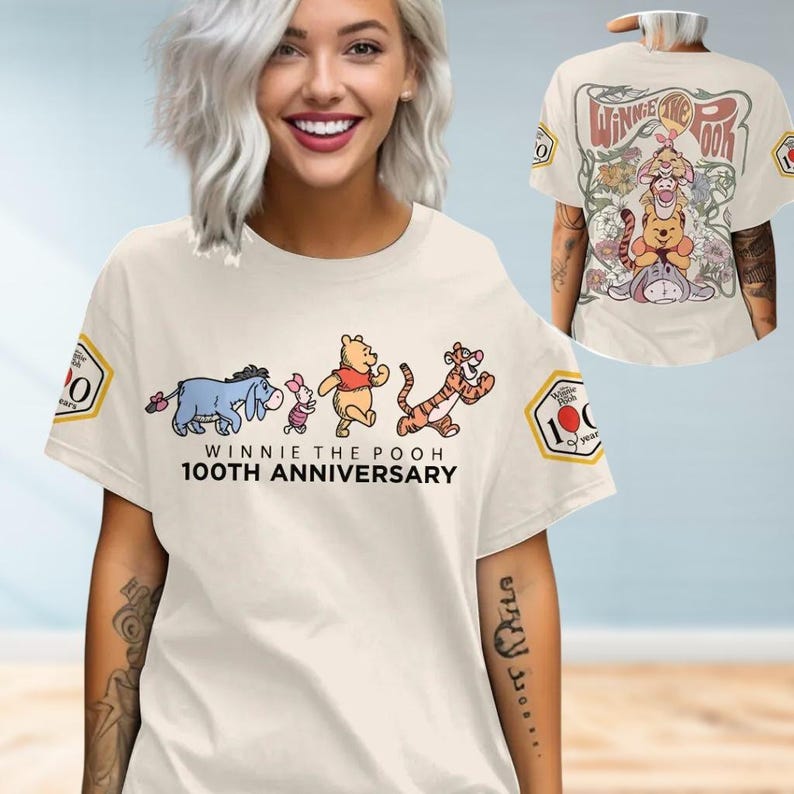 Winnie The Pooh 100Th Anniversary T-Shirt, Disney Pooh Co Shirt, Disneyland Pooh Bear Hoodie, Pooh And Friends Tee, Pooh Sweatshirt