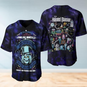 The Haunted Mansion Baseball Jersey, Foolish Sterbliche Baseball Shirt, Disney Horrorfilm Jersey Shirt, Halloween Geschenk, Ghost Host Shirt