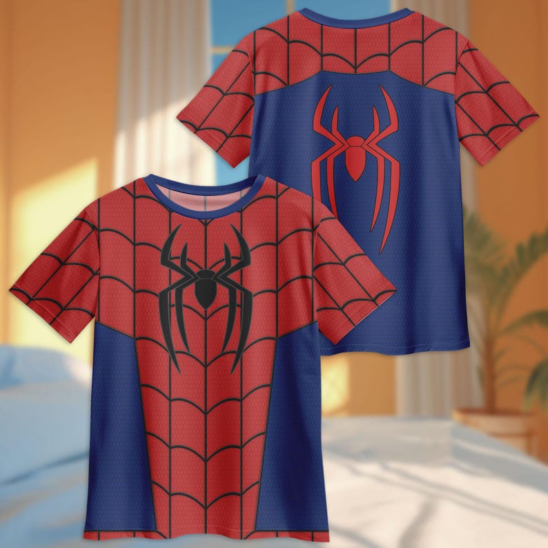 Retro 90s Spider Man Homage T-Shirt And Pants, Spider Man Tee, Spiderman Comic Pajamas Set, Marvel Avengers Spiderman Cosplay Costume