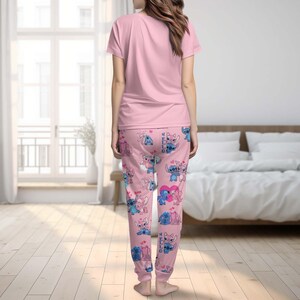 Personalized Stitch Angel Pajamas Set, Lilo Stitch Holiday Pajamas, Disney Stitch Womens Pajamas, Angel T-Shirt And Pants, Pjs Family