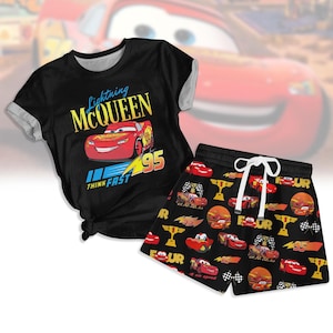 Lightning Mcqueen T-Shirt And Shorts, 95 Lightning Mcqueen Shirt, Radiator Springs Tee, Rusteze Cars Shirt, WDW Family Vacation Shirt