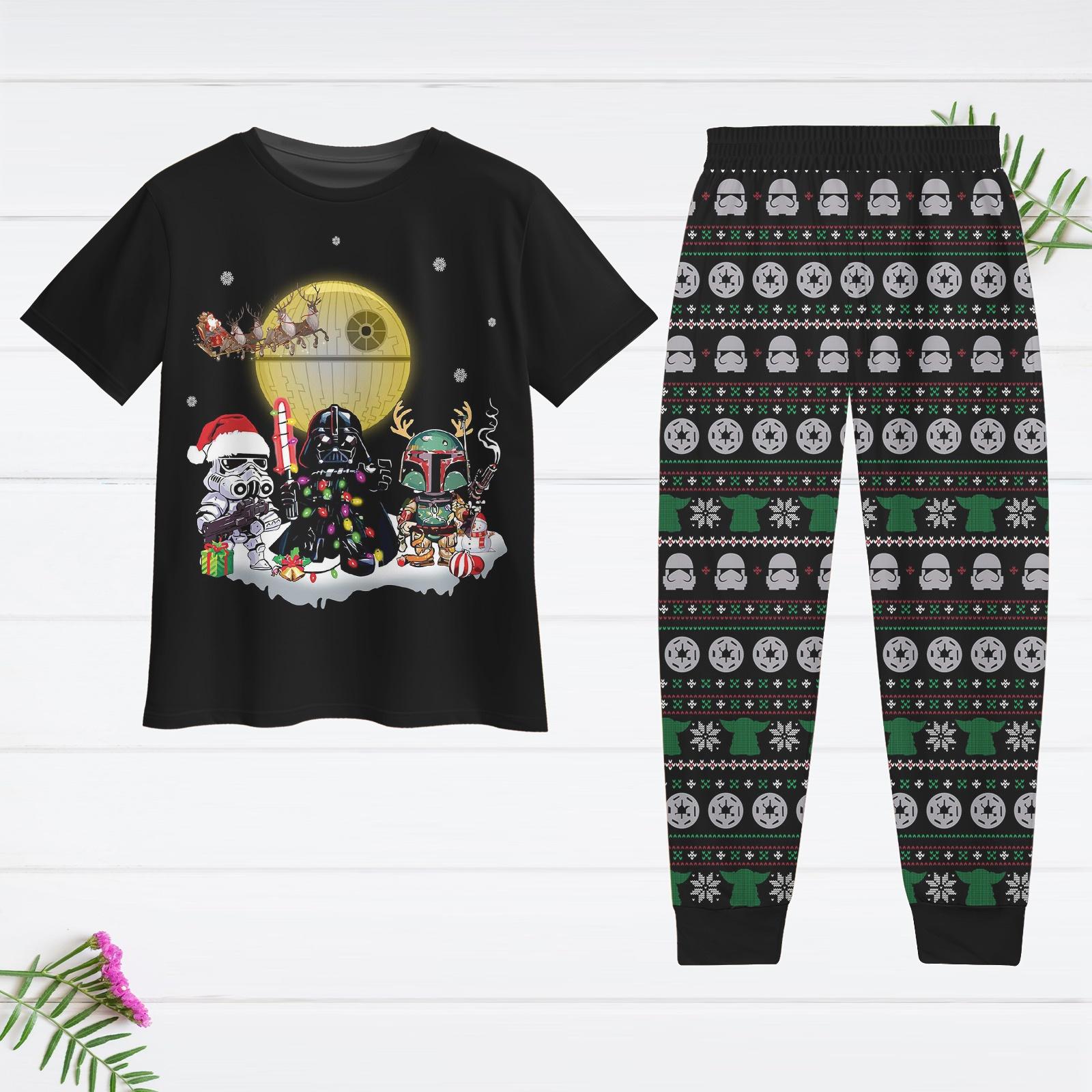 Discover Star Wars Christmas Pajamas Set, Santa Darth Vader Stormtrooper T-Shirt And Pants, Disney Movie Holiday Pajamas, Galaxy's Edge Xmas Pjs
