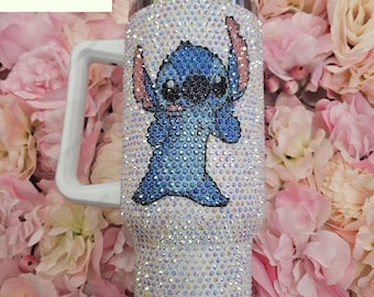 Stitch Rhinestone Tumbler, Stitch Tumblers 40oz, Disney Tumblers, Stitch Bling Tumbler, Lilo And Stitch Glitter Tumbler, Birthday Gift