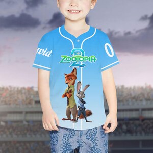 Custom Disney Zootopia Baseball Jersey, Zootopia Characters Baseball Shirt, Judy Hopps Nick Wilde Gary De'Snake Shirt, Disneyland Gift