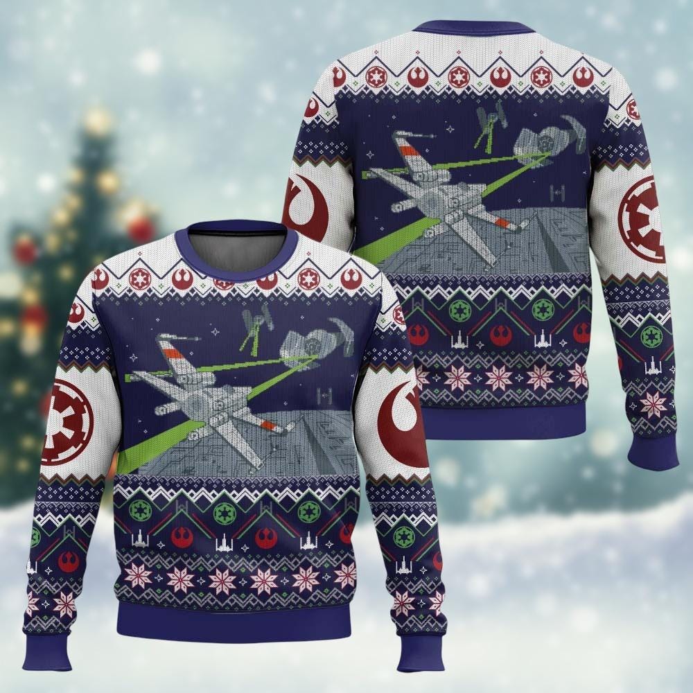 Discover Star Wars Christmas Sweater, X-Wing Sweater, Sci-Fi Christmas Gift For Men Women Kids, Disney Xmas Sweater, Movie Shirt, Holiday Gift